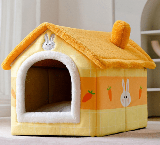 Foldable Dog House Sleep Kennel Removable Nest Warm Enclosed Cave Sofa 0 Petvetx Radish rabbit Large 