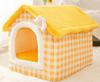 Load image into Gallery viewer, Foldable Dog House Sleep Kennel Removable Nest Warm Enclosed Cave Sofa 0 Petvetx Yellow floret Large 