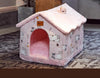 Foldable Dog House Sleep Kennel Removable Nest Warm Enclosed Cave Sofa 0 Petvetx Pink cat Large 