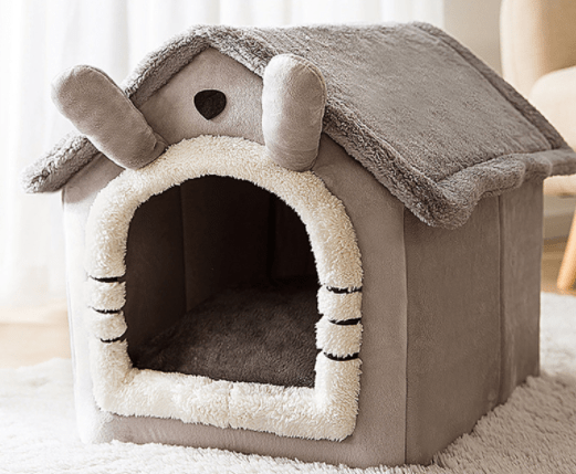 Foldable Dog House Sleep Kennel Removable Nest Warm Enclosed Cave Sofa 0 Petvetx Grey cat Large 