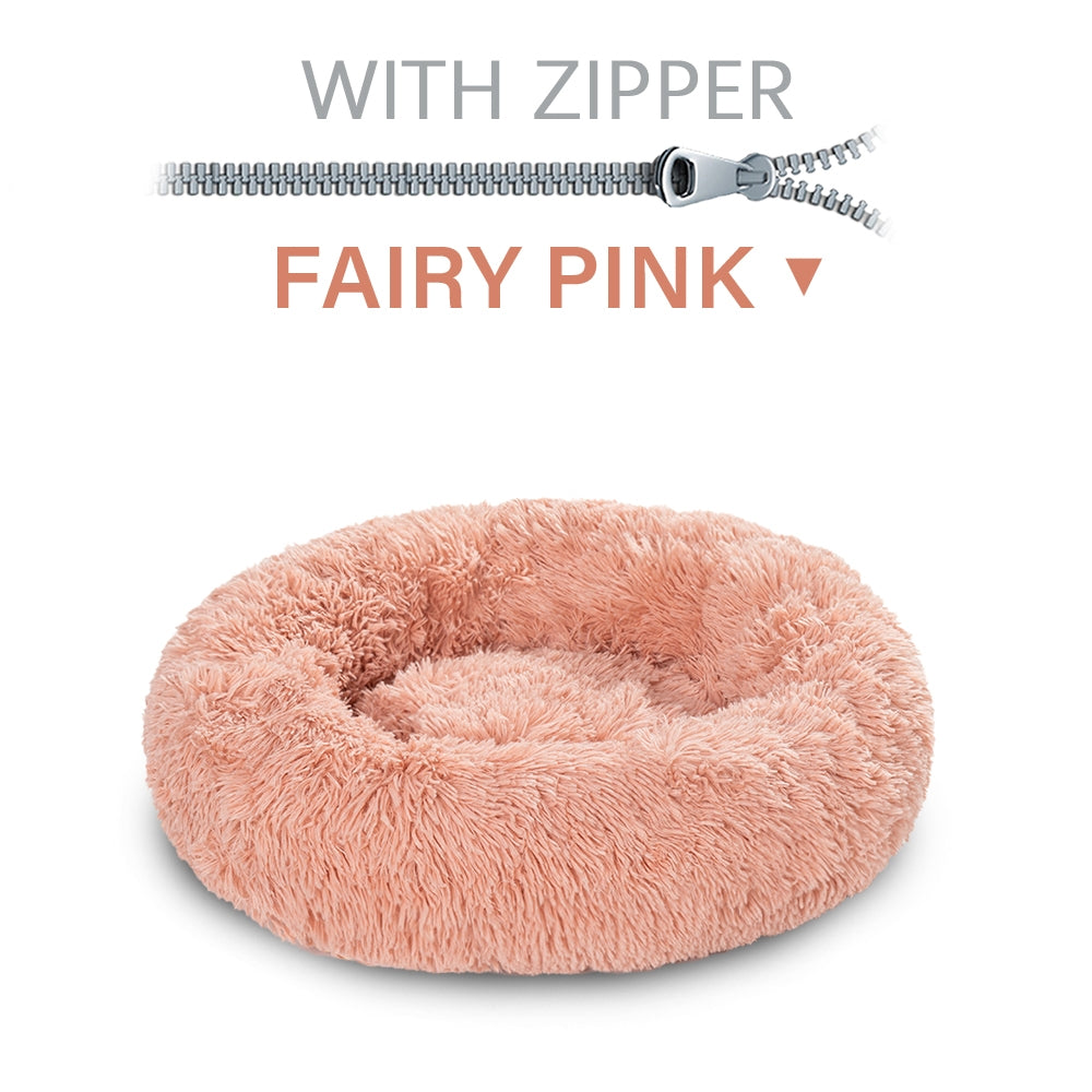 Fluffy Donut Dog Bed - Warm Pet Cushion