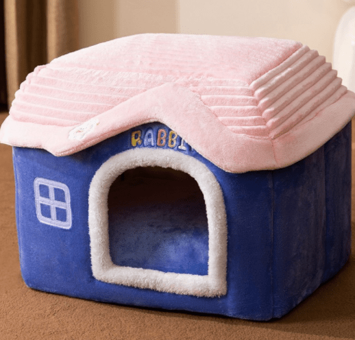 Foldable Dog House Sleep Kennel Removable Nest Warm Enclosed Cave Sofa 0 Petvetx Blue Rabbit Large 