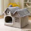 Foldable Dog House Sleep Kennel Removable Nest Warm Enclosed Cave Sofa 0 Petvetx Double top grey torso Large 