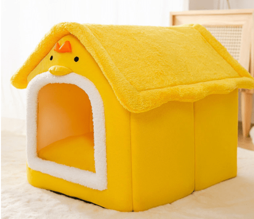 Foldable Dog House Sleep Kennel Removable Nest Warm Enclosed Cave Sofa 0 Petvetx Yellow chicken Large 