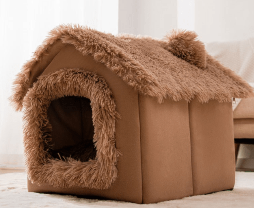 Foldable Dog House Sleep Kennel Removable Nest Warm Enclosed Cave Sofa 0 Petvetx Brown Snow House Large 