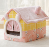 Foldable Dog House Sleep Kennel Removable Nest Warm Enclosed Cave Sofa 0 Petvetx Rabbit door curtain Large 