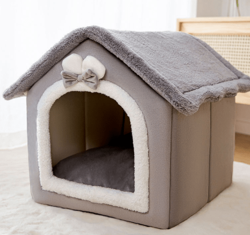 Foldable Dog House Sleep Kennel Removable Nest Warm Enclosed Cave Sofa 0 Petvetx Grey Rabbit Large 